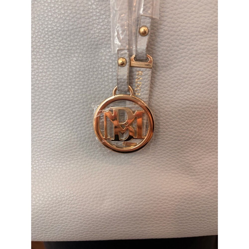 Nicole Miller Light Gray Tote with Gold Chain Trim - Picture 2 of 4